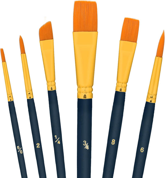 6PCS Cake Painting Brushes Set Food Paint Brushes Food Safe Cake Decorating Brushes for Dusting Edible Glitter Edible Color for Cake Cookie Decoration (White)