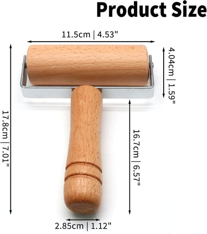 Wooden Rolling Pin, Ergonomic Non-Stick Pizza Baker Dough Pastry Roller for Kitchen Home Cooking Baking (T Square Type)