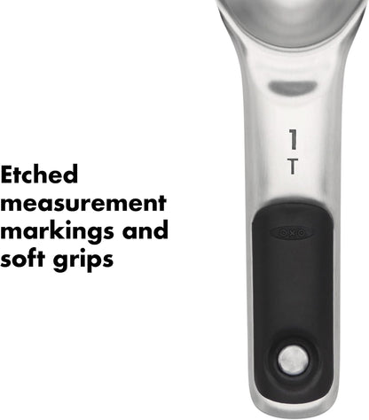 OXO Good Grips 4 Piece Stainless Steel Measuring Spoons with Magnetic Snaps
