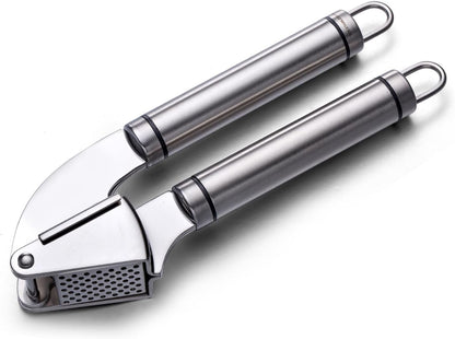 Kitchen Garlic Press, Rust Proof & Dishwasher Safe Garlic Mincer, Durable Garlic Crusher, Easy to Clean and Squeeze, Rose