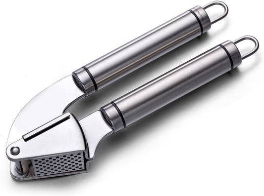Kitchen Garlic Press, Rust Proof & Dishwasher Safe Garlic Mincer, Durable Garlic Crusher, Easy to Clean and Squeeze, Rose