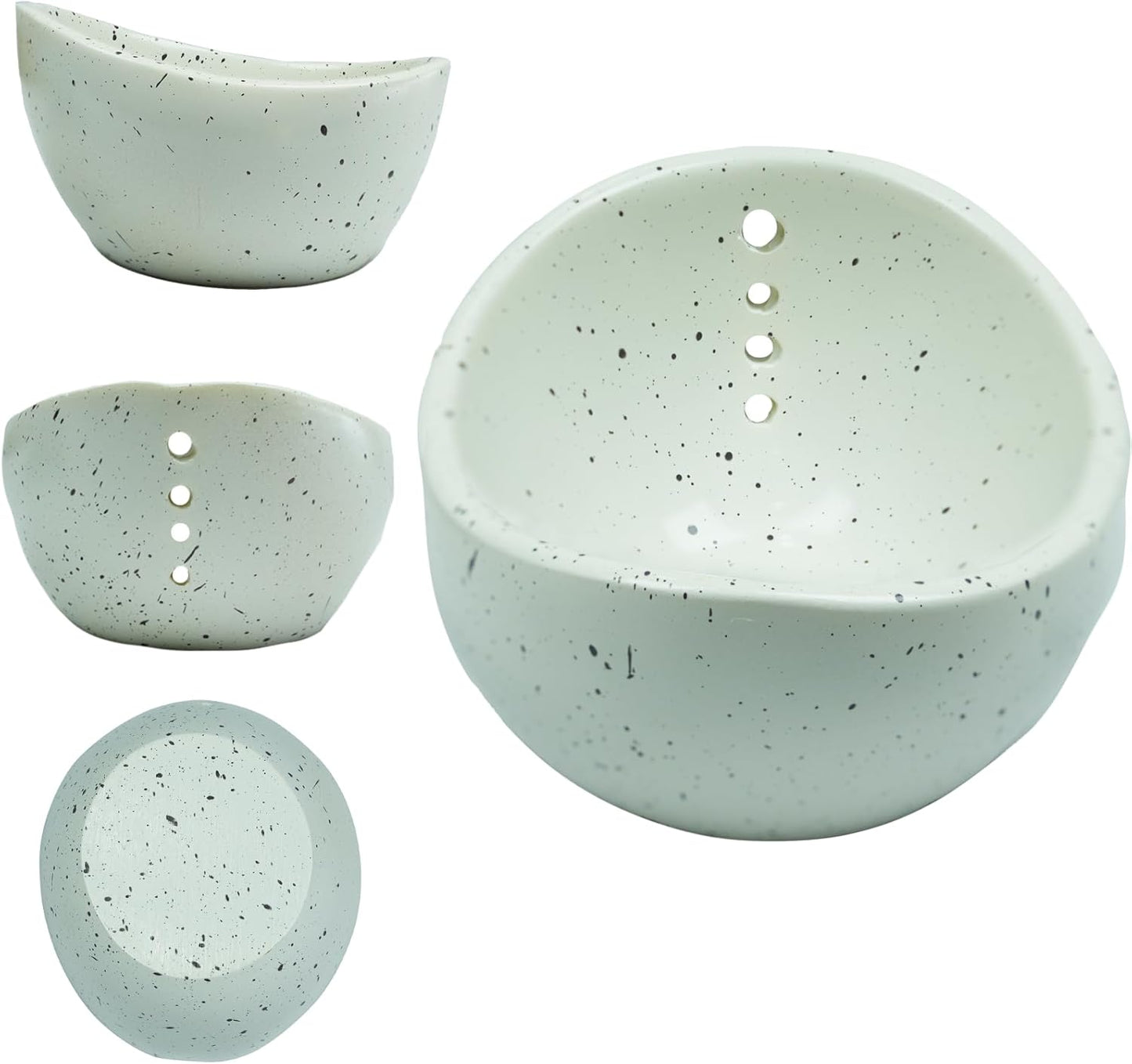 Earthenware Herb Stripping Bowl 2Pack, Pottery Herb Stripper Bowl Handmade, New Earthenware Kitchen Tools Supplies, Multiple Size Holes for Stripping Herbs, Rosemary, Thyme(3.94"x3.35"x2.28")