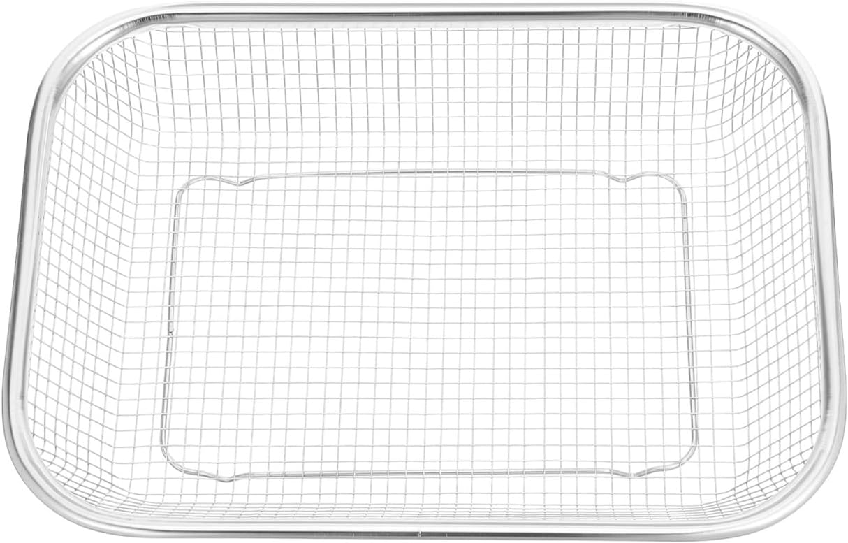 Stainless Steel Drain Basket Large Rectangular Colander 12.99X9.44X2.75In Multi-Purpose Kitchen Strainer for Fruits Vegetables Washing and Storage