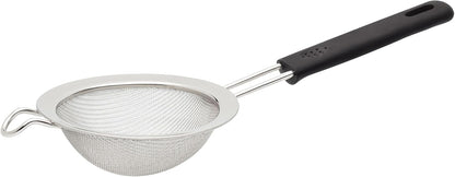 HIC Kitchen Fine Mesh Strainer With Helper Handle, 18/8 Stainless Steel, 6-Inch, For Sifting, Draining, And Straining Pasta, Vegetables, Stocks, And Sauces