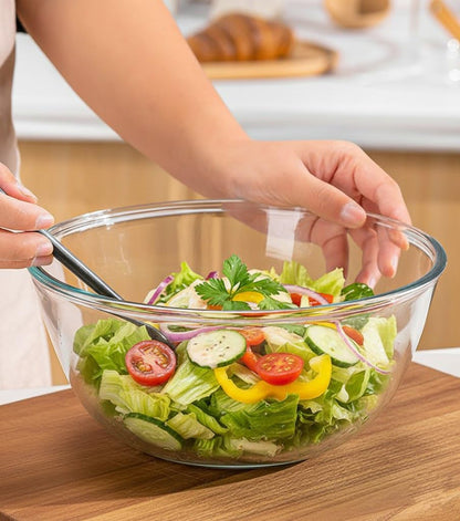 Large Glass Bowl for Sourdough Bread Making 6 QT Glass Mixing Bowl for Sourdough Bread with Lid Clear Breads Proofing Bowl with Covers Ideal for Kitchen Storage