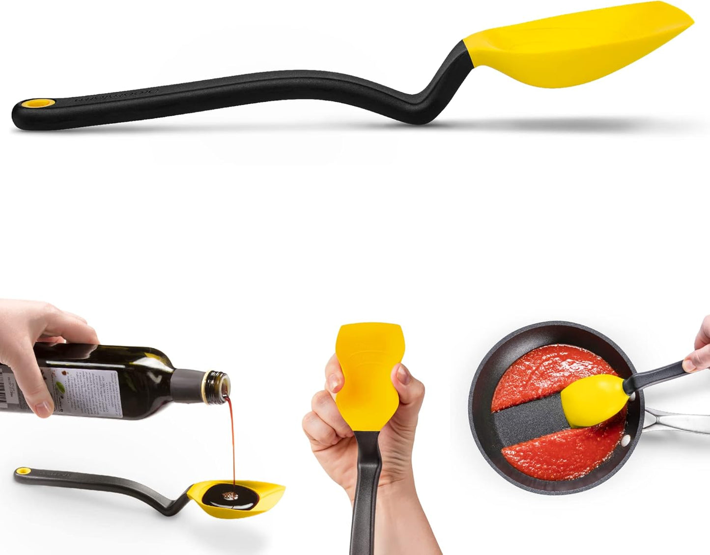 Dreamfarm Supoon Non-Stick Sit-Up Silicone Scraping, Serving, Cooking Spoon Measures 5ml Tsp & 15ml Tbsp - 11" Red