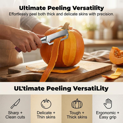 Multi-Functional Vegetable Peeler for Kitchen, Sharp Stainless Steel Peeling Tool with Comfort Wooden Handle & Integrated Bottle Opener, Versatile Gadget for Fruits and Veggies (2 PCS)