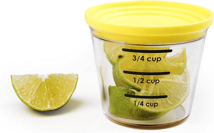 RSVP International Kitchen Collection Multi-Function Zester/Grater, Airtight and Leak Proof Container, Dishwasher Safe, 6 oz Capacity, Yellow