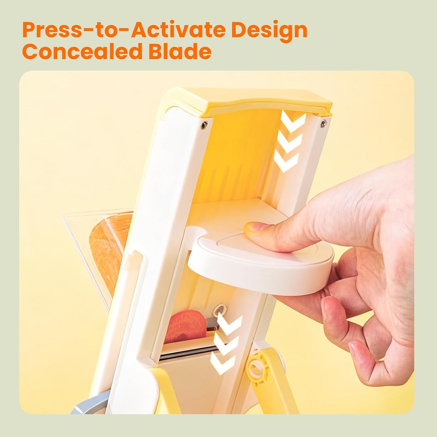 Vegetable Chopper Food Slicer,Slicer Plus For Vegetables,Adjustable Potato Slicer,Detachable Blade,Kitchen Chopping Artifact,Yellow