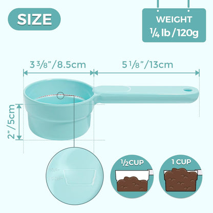 ComSaf Dog Food Scoop 1/2 Cup - MSBC Melamine Pet Food Scoop Measuring Cup for Dog Cat Ferret Rabbit Bird Food, Half Cup Scoop Food-Grade Pet Feed Scoops with Handle, Dishwasher Safe, White