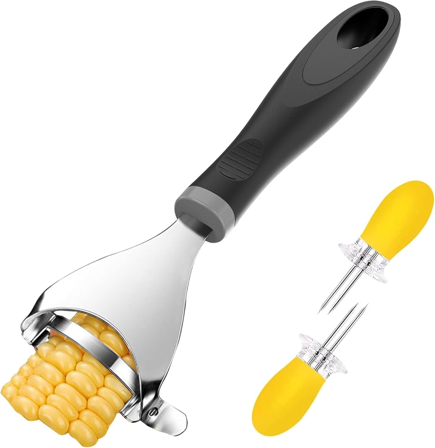 corn cob stripper tool, corn on the cob peeler, Includes Corn Holders,Black