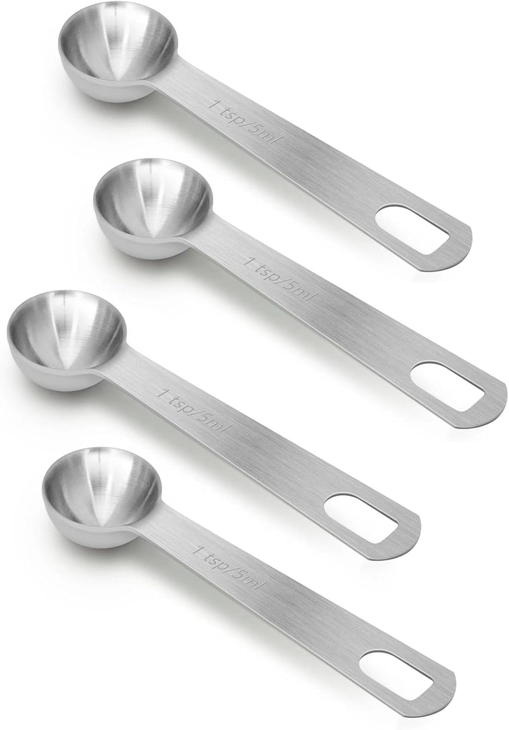 2 PCS 1 Teaspoon(5 mL | 5 cc | 1 Tsp | 1/3 Tablespoon) Stainless Steel Single Measuring Spoon, Easy to Use and Easy to Wash Metal Measuring Spoons Kitchen Gadgets for Cooking & Baking