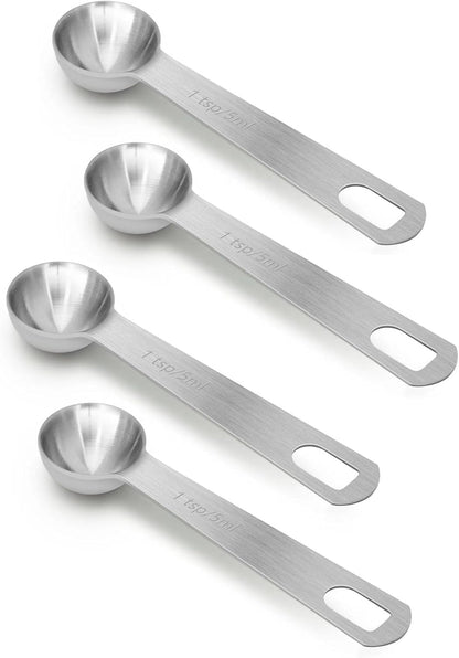 2 PCS 1 Teaspoon(5 mL | 5 cc | 1 Tsp | 1/3 Tablespoon) Stainless Steel Single Measuring Spoon, Easy to Use and Easy to Wash Metal Measuring Spoons Kitchen Gadgets for Cooking & Baking