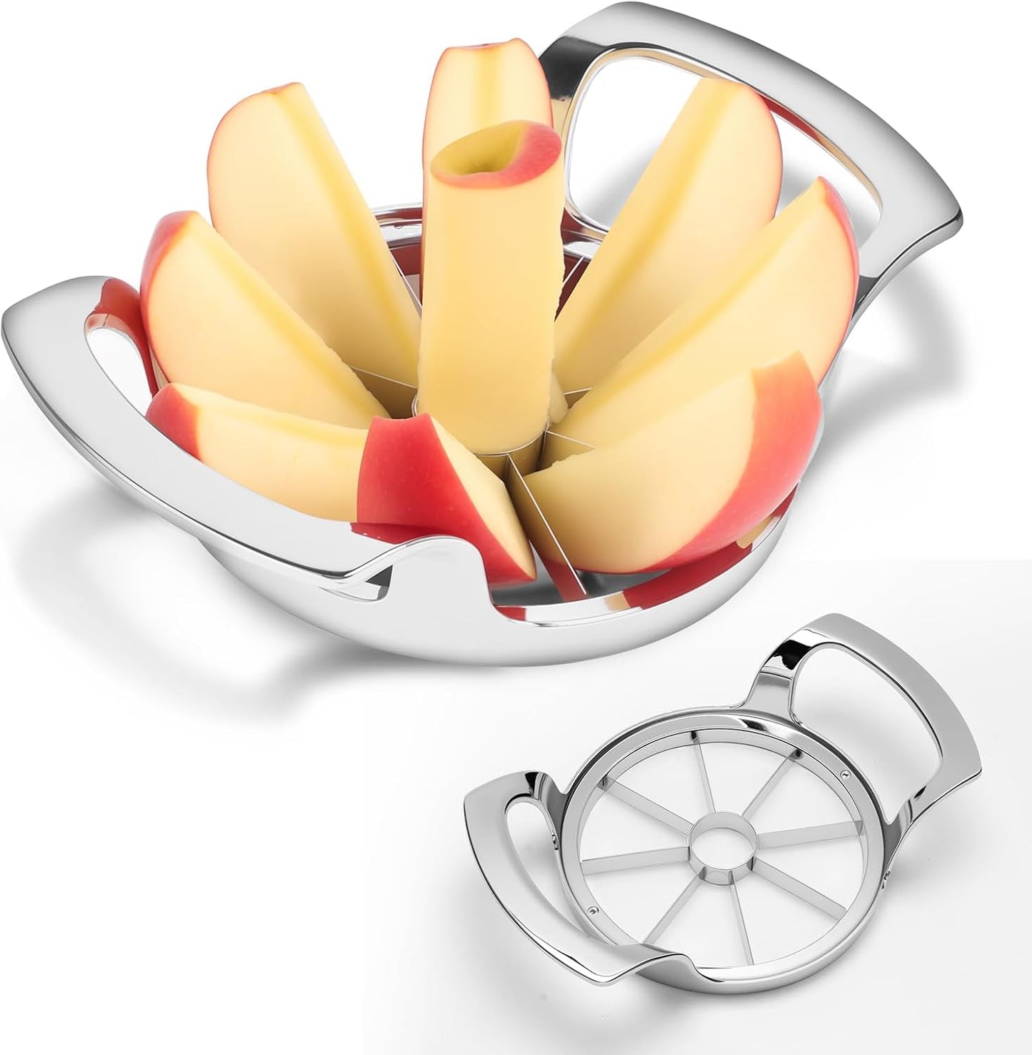 Apple Slicer and Corer, Basic Model with 12 Sharp Stainless Steel Blades - Zinc Alloy Case for Effortless Slicing & Coring
