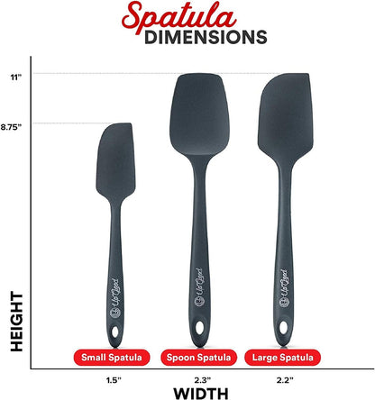 UpGood Silicone Spatula Set 600°F - High Heat Resistant Nonstick, Small and Large Kitchen Spatulas - Flexible BPA Free Professional Grade Cookware - Utensils for Cooking, Baking, Mixing(4 Pcs, Red)