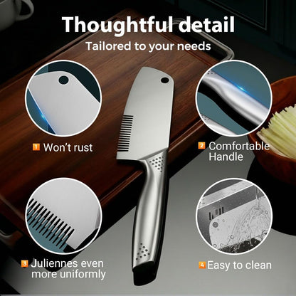 Stainless Steel Peeler, Handheld Multi-Purpose Julienne Vegetable Slicer Tool for Carrot, Cucumber with Comfort Handle & Hanging Hole (1PC)