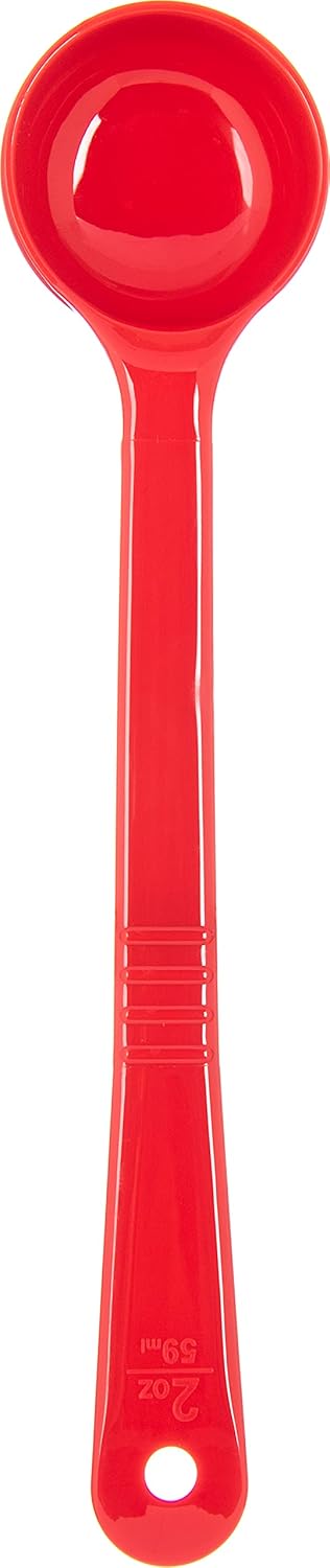 Carlisle FoodService Products 399214 Solid Long Handle Portion Control Spoon, 8 oz, Blue