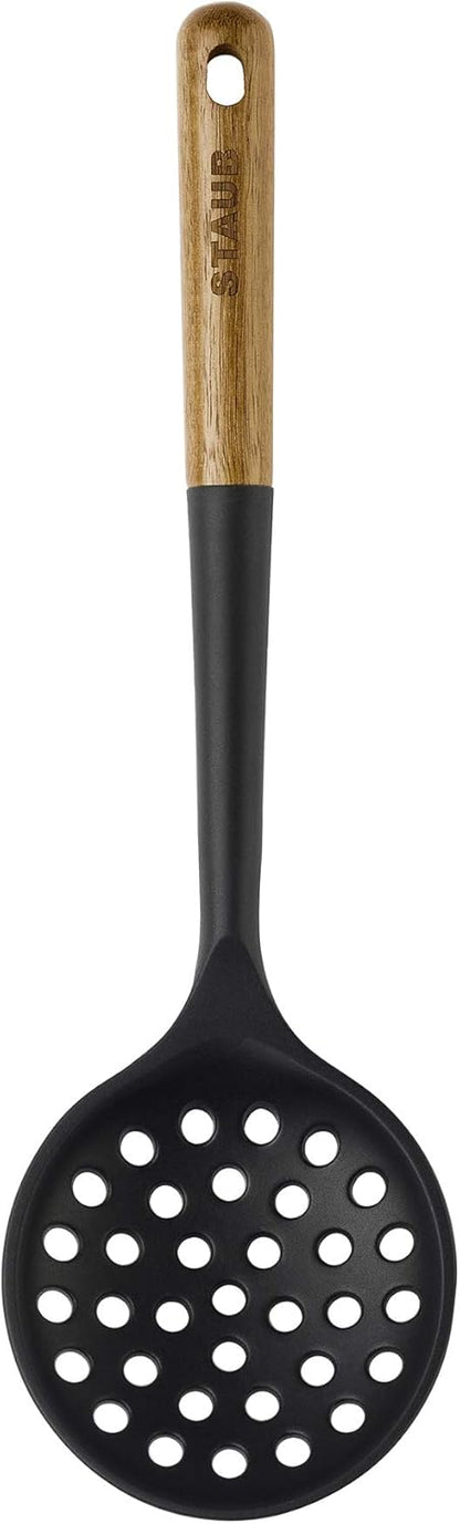 Staub Silicone with Wood Handle Cooking Utensil, Skimming Ladle