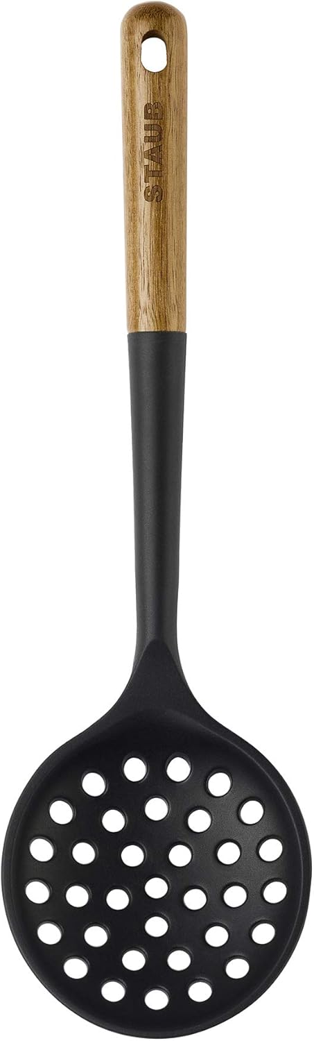Staub Silicone with Wood Handle Cooking Utensil, Skimming Ladle