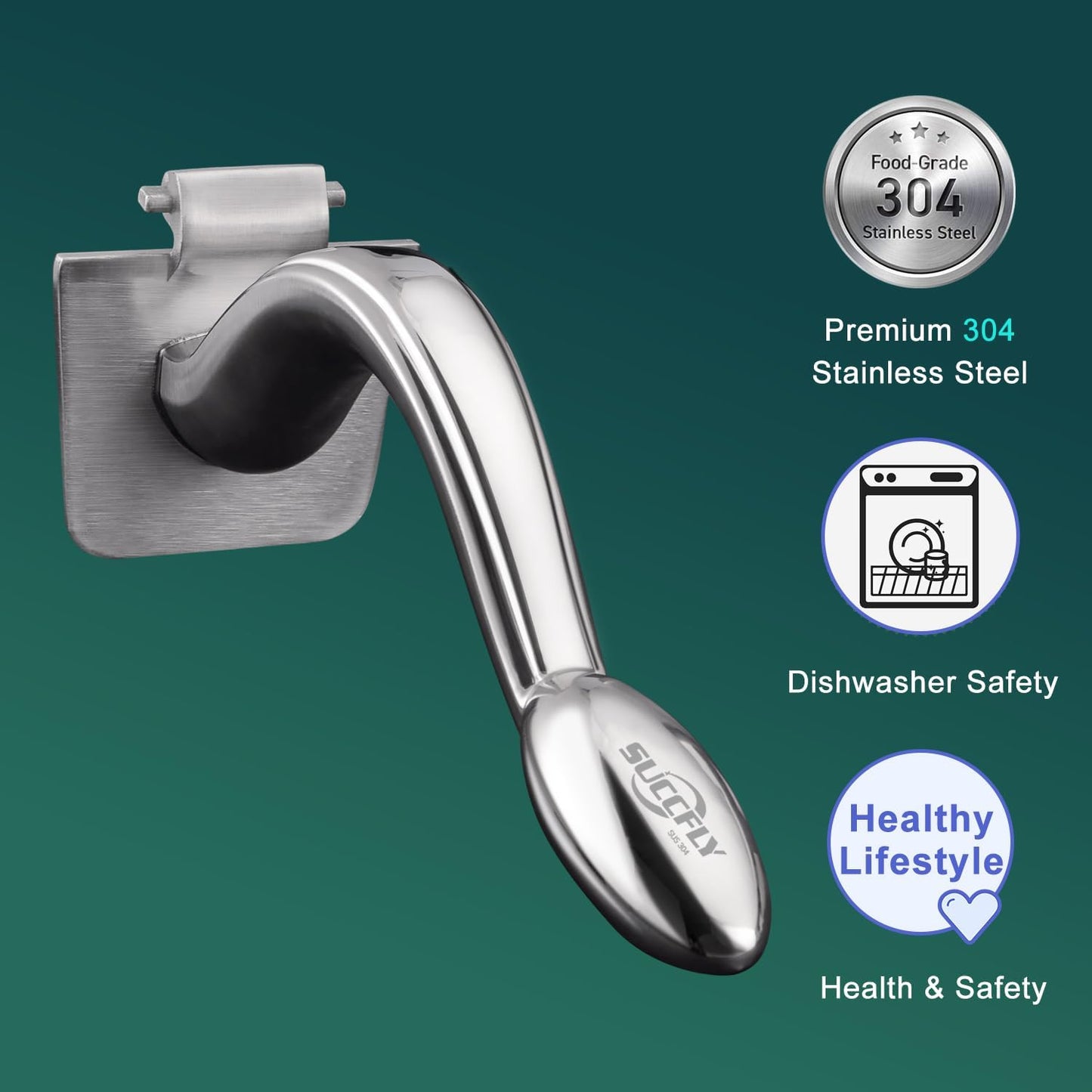 SUCCFLY Lemon Squeezer Stainless Steel, Manual Juicer Citrus Lime Orange Fruit Squeezer Heavy Duty Ergonomic Handle Labor-saving Large Capacity Juice Press Hand Handheld Juicer (5 Year Warranty)
