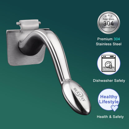 SUCCFLY Lemon Squeezer Stainless Steel, Manual Juicer Citrus Lime Orange Fruit Squeezer Heavy Duty Ergonomic Handle Labor-saving Large Capacity Juice Press Hand Handheld Juicer (5 Year Warranty)