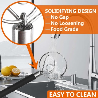 Stainless Steel Dough Whisk for Dutch Bread with Rubber Anti-slip Handle Manual Dough Mixer Pastry Blender Whisking Tools for Baking - 12 inch