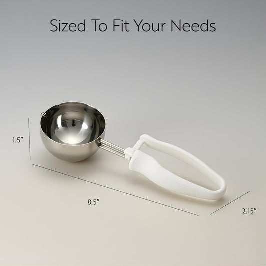 Restaurantware Ice Cream Scoop 1 Case 3.75 oz Stainless Steel Portioner Commercial Kitchen Tool Comfortable Grip Dishwasher-Safe Ambidextrous Handle