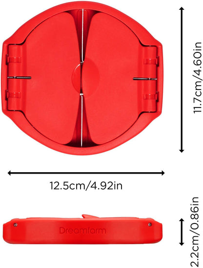 Dreamfarm Flapple Fold-Flat, Space-Saving Apple Corer & 8-Piece Apple Slicer - Red
