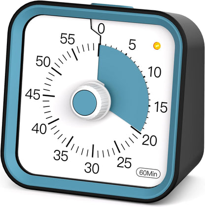 Visual Timer for Kids with Pause Function, 60 Minute Countdown Timer for Kids Desk Study, Teaching, Kitchen Cooking, Office Meetings, Time Management for ADHD (White)