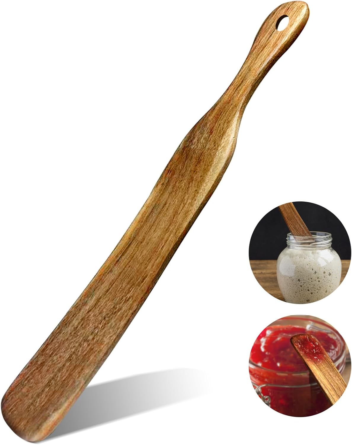 Skinny Spurtle, Sourdough Shovel Spurtle Spatula11 Inch, Natural Acacia Wood For Sourdough Starter & Baking Supplies, Dough Whisk, Sourdough Tools Essentials, Non-Scratch Utensils For Nonstick Pans