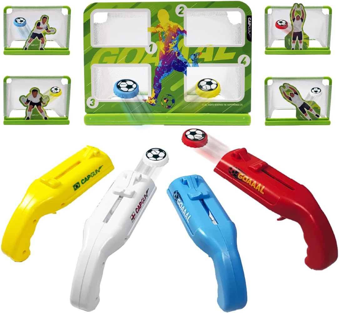 bottle cap shooting gun - Fun bottle opener tool launches bottle caps for parties, barbecues, and bar games (color)