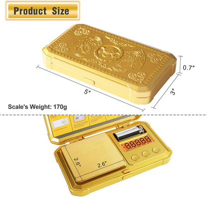 Fuzion Digital Pocket Scale, 500g x 0.01g Gram Scale, Mini Scale 6 Units Jewelry Scale with LCD Display, Tare Function for Food, Jewelry, Coin, Coffee