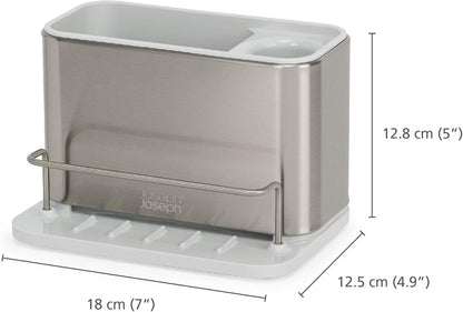 Joseph Joseph Surface Stainless Steel Caddy Sink Area Organizer and Sponge Holder, Gray