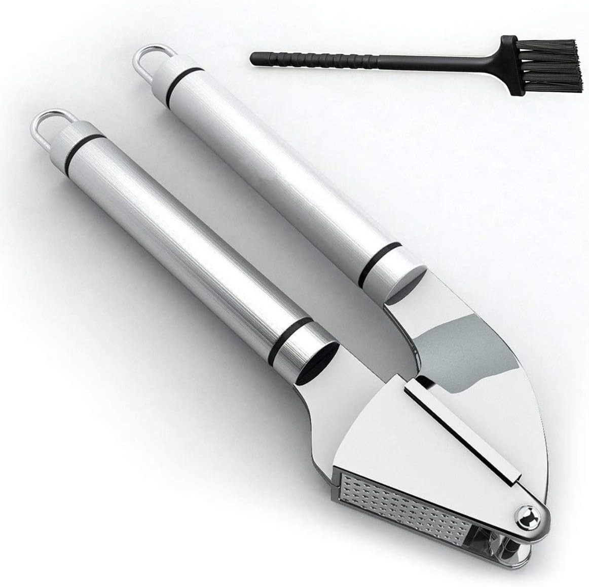 Best Garlic Press With Cleaning Brush - Solid 18/10 Stainless Steel Garlic Crusher Mincer Ginger Tools