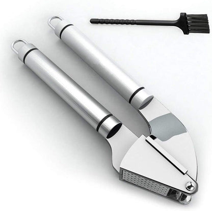 Best Garlic Press With Cleaning Brush - Solid 18/10 Stainless Steel Garlic Crusher Mincer Ginger Tools