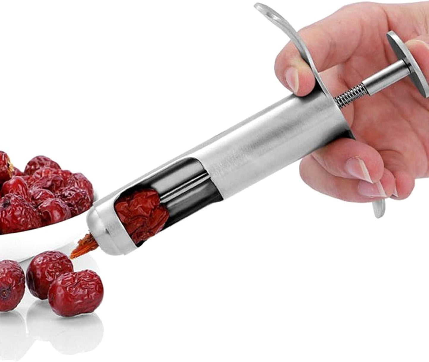 Red Dates Corer, Jujube Pitter Cherry Olive Corer Stainless Steel Fruit Core Remover Seed Push Out Tool Vegetable Tools Kitchen Gadgets for Red Dates Hawthorn Grape