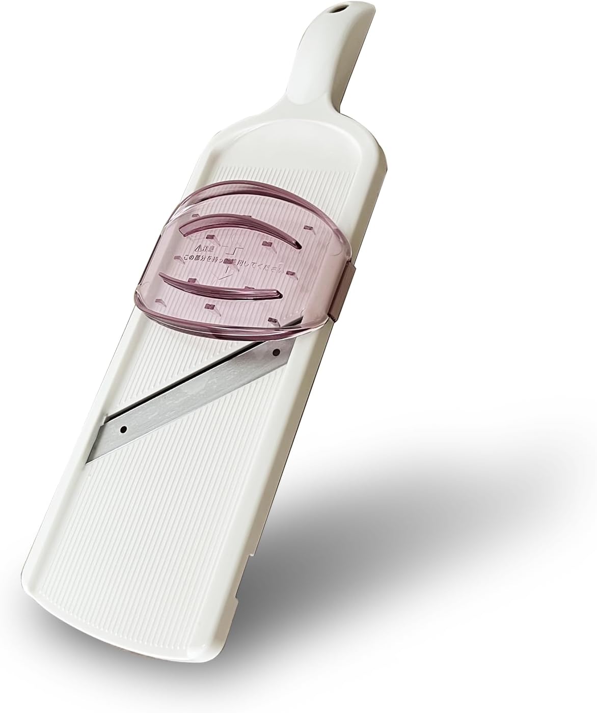 Mandoline Wide Cabbage Slicer 4.7 inches Pink, Julienne Thickness: 0.04 inch (1 mm), with Safety Holder, Made in Tsubame Japan (Pink)