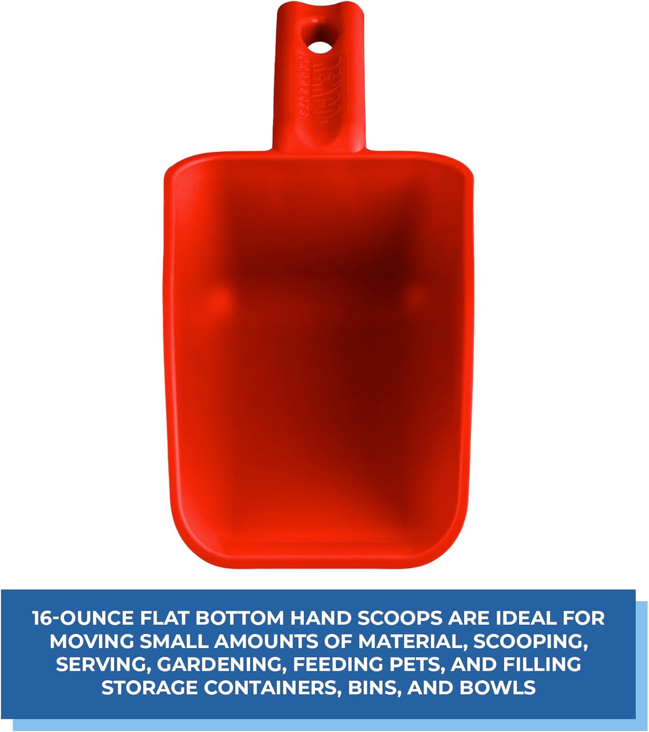 Vikan Remco 63001 Color-Coded Plastic Hand Scoop - BPA-Free Food-Safe Kitchen Utensils, Restaurant and Food Service Supplies, 16 oz, Pink