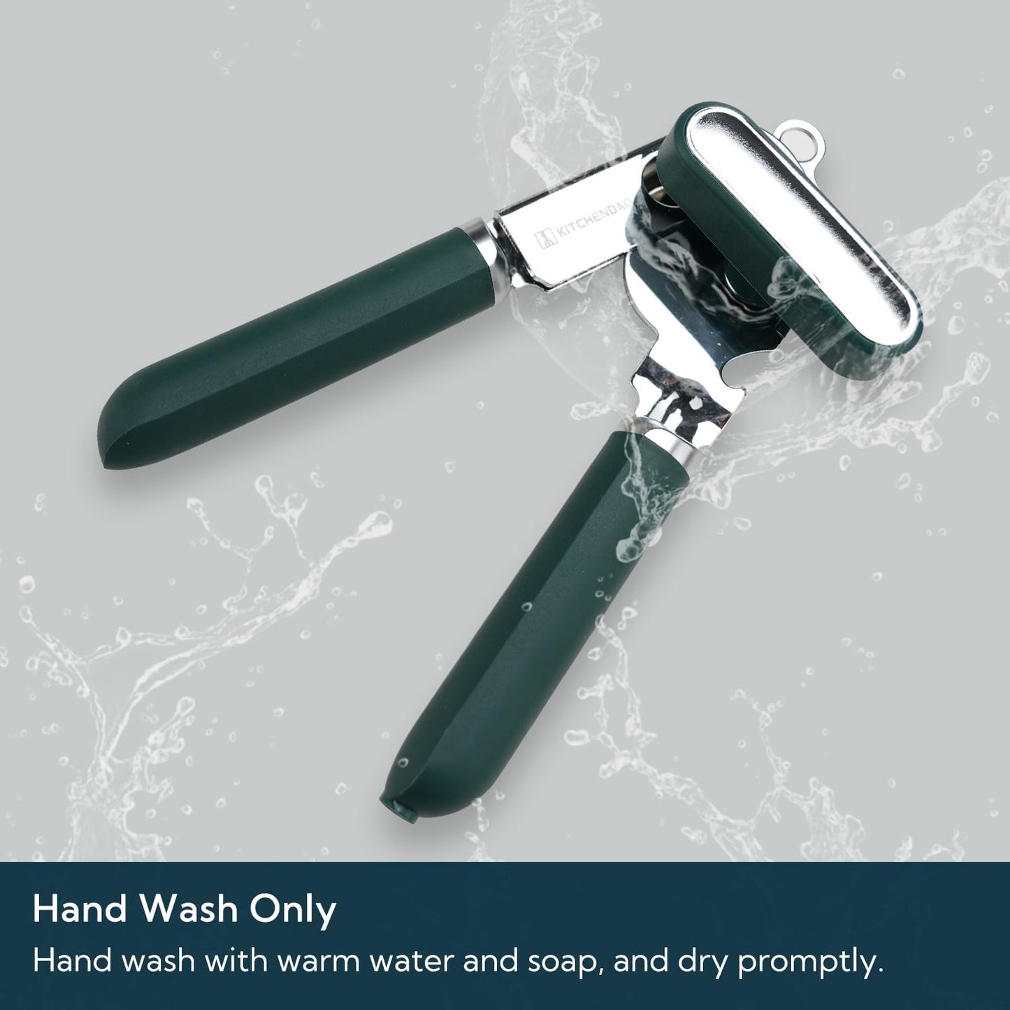 KITCHENDAO Manual Can Opener, Super Sharp Sandvik 12C27 Blade, Handheld Can Opener with Magnet, Smooth Edge Cut, Soft Grip, Oversized Knob for Seniors & Arthritis, Easy to Use, Green