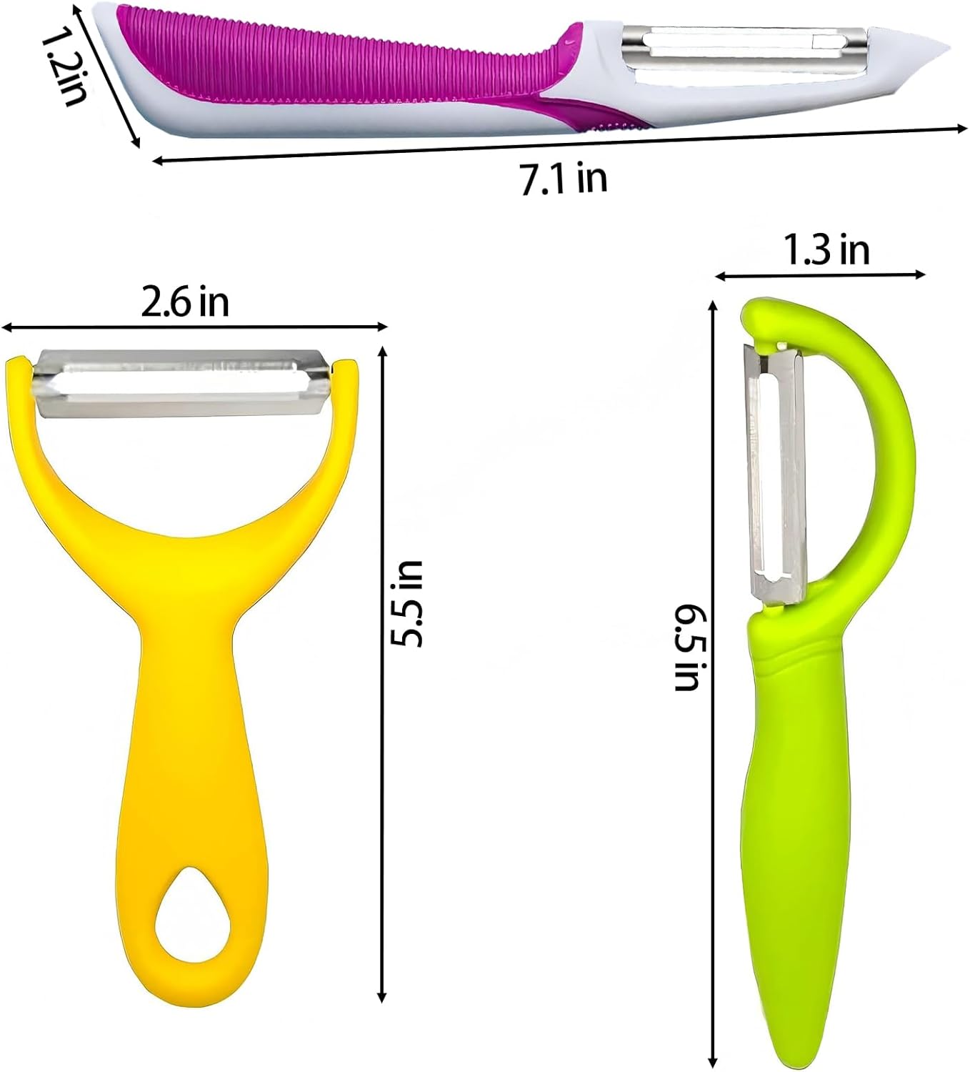 5PCS Stainless Steel Peeler Vegetable, Apple Peelers for kitchen, Fruit, Carrot, Veggie, Potatoes Peeler, Y-Shaped and I-Shaped Stainless Steel Peelers for Orange Potato Apple Carrot Fruit