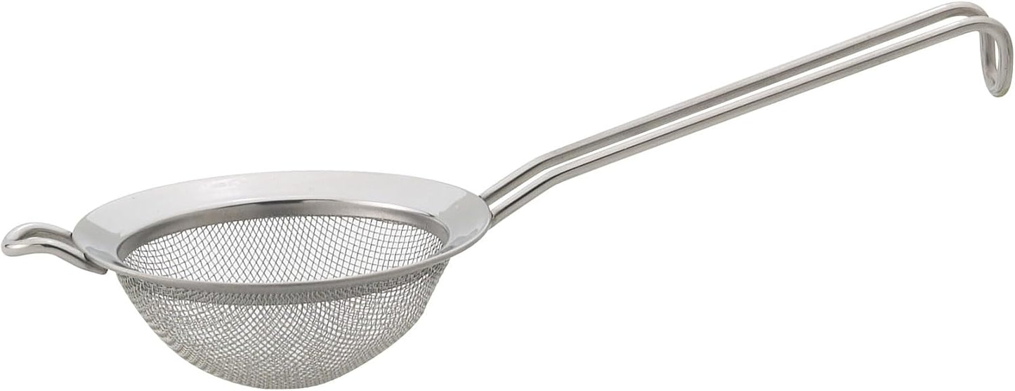 HIC Kitchen Fine Mesh Strainer With Helper Handle, 18/8 Stainless Steel, 6-Inch, For Sifting, Draining, And Straining Pasta, Vegetables, Stocks, And Sauces