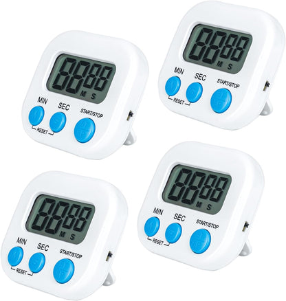 Kitchen Timers for Cooking and Baking with Big Digital Numbers and Loud Alarm Used in Cooking, Classroom, and Office.