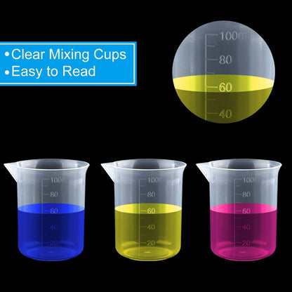 30ml Plastic Liquid Measuring Cups - Mini Clear Kitchen Medicine Cups Transparent Labs Graduated Beakers Baking Cooking Home Lab Measure Tool (10 Packs,1oz,Transparent)