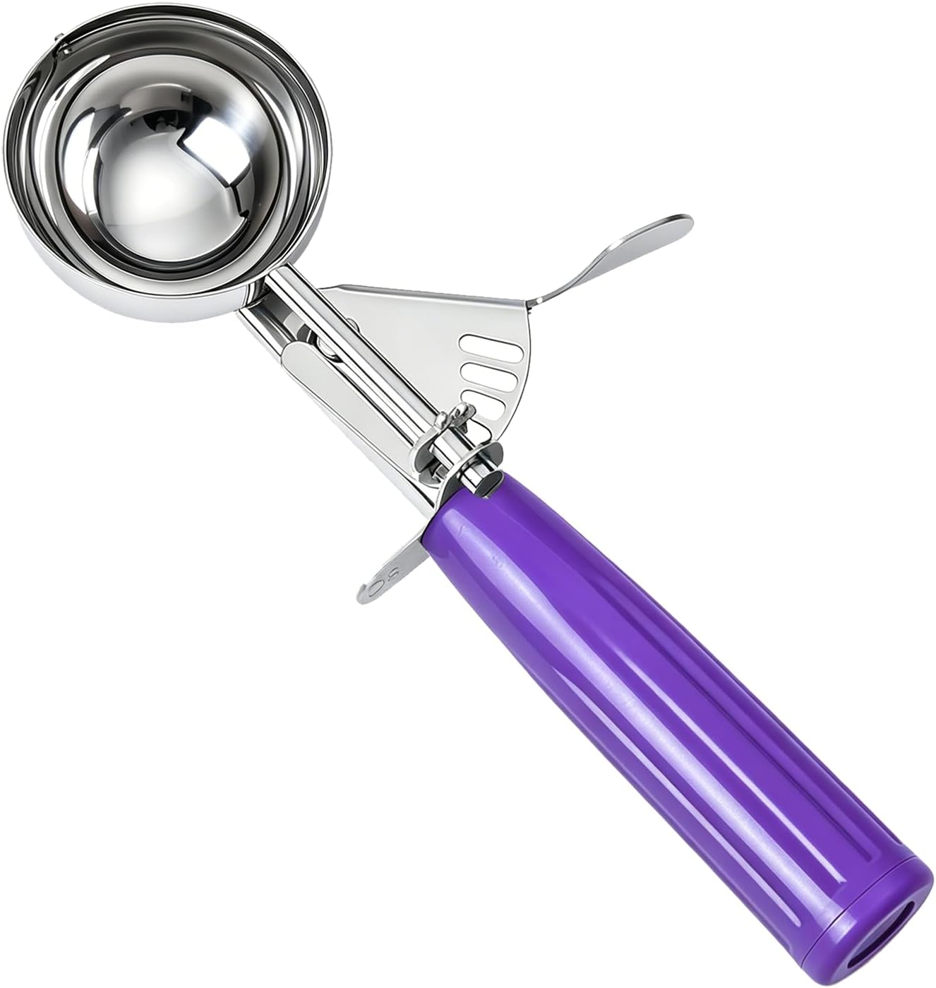 Fayomir 2 oz Scoop, Cookie Scoop for Baking, 2 oz Ice Cream Scoop with Trigger, #16 Disher, Portion Scoop, Blue Handle, Food Scoop for Ice Cream, Muffin, Cupcake Batter, Mashed Potato, Cookie Dough