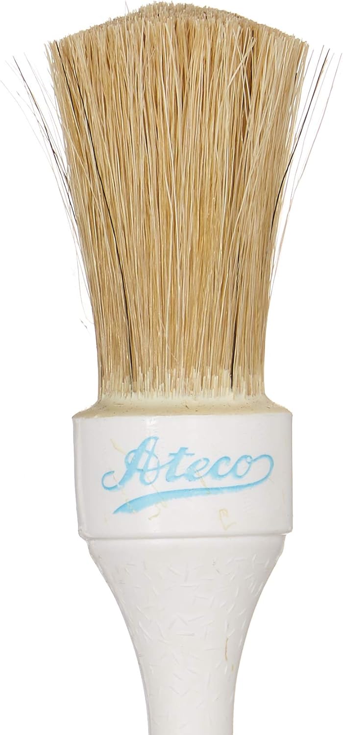 Ateco Pastry Brush, 2-Inch Wide Head with Natural White Boar Bristles & Molded Plastic Handle