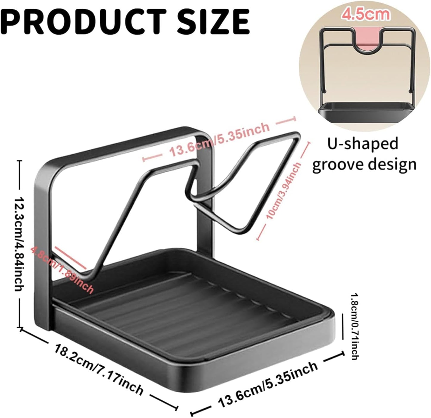 Kitchen Pot Lid Storage Rack, Stainless Steel Pot Lid Holder While Cooking for Countertop, Multifunctional Pots Lids Organizer Rack with Removable Drip Tray for Spatulas, Ladles & Large Lids (Gray2)