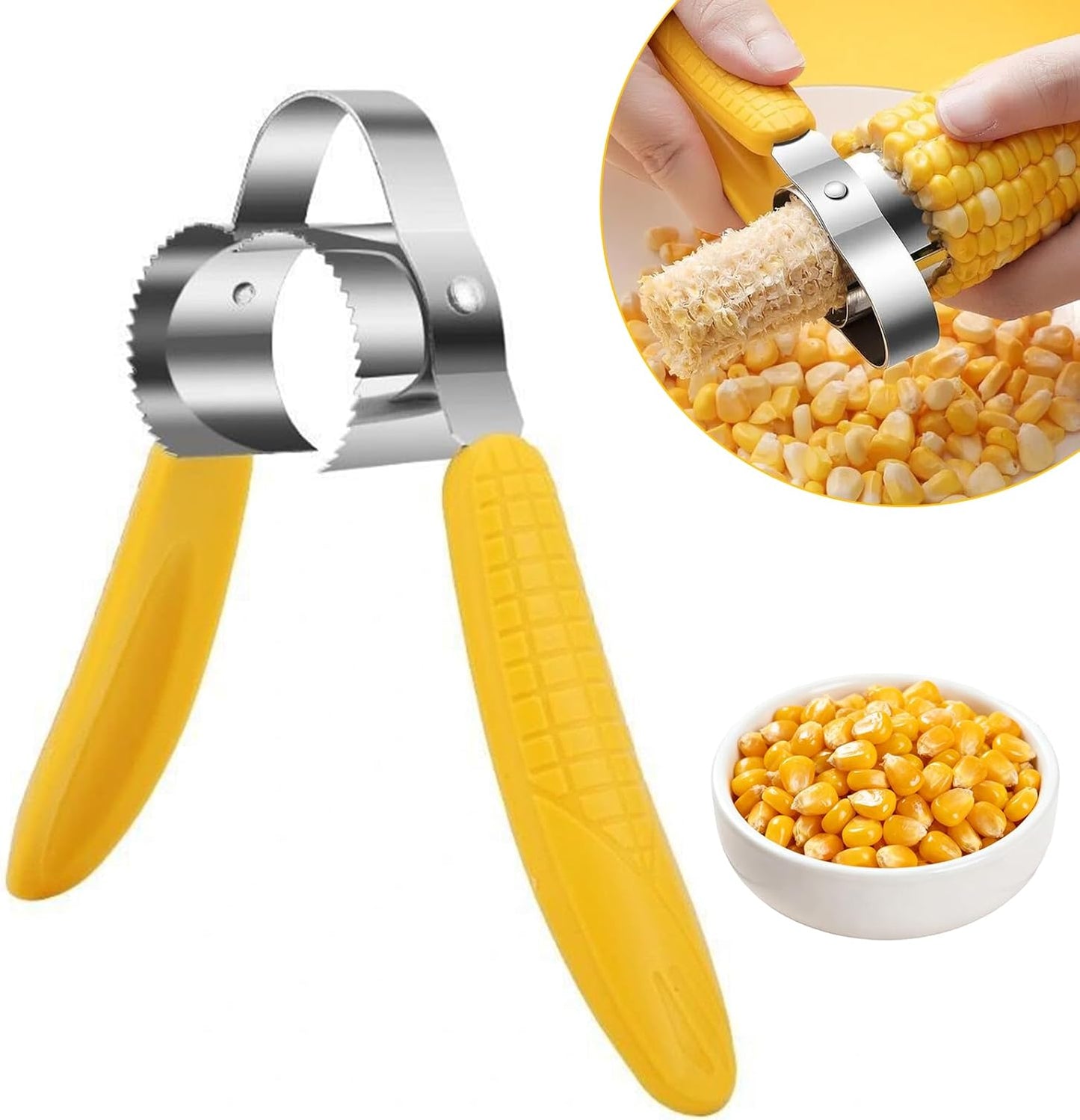 Stainless Steel Corn Peeler for Corn on the Cob,Corn on the Cob Stripper Tool with Adjustable and Non-Slip Handle