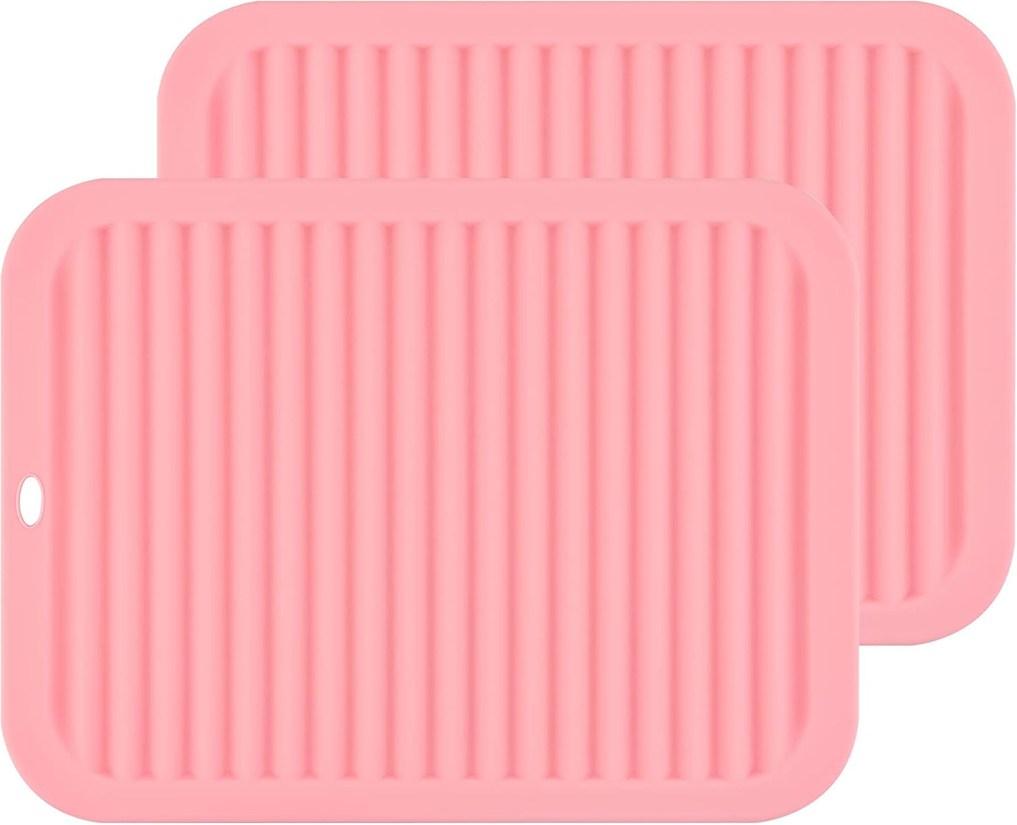 Silicone Hot Pads for Kitchen, Trivets for Hot Pots and Pans, Multi-Purpose Trivets for Quartz Countertops, Non Slip Trivet Mat, Silicone Mats for Kitchen Counter Pot Holders Set 2 Black