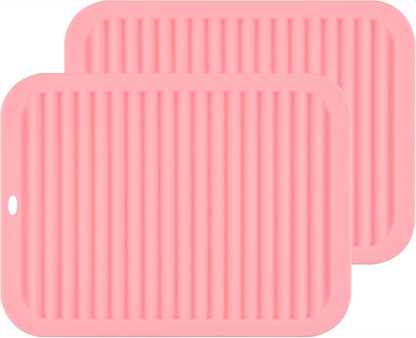 Silicone Hot Pads for Kitchen, Trivets for Hot Pots and Pans, Multi-Purpose Trivets for Quartz Countertops, Non Slip Trivet Mat, Silicone Mats for Kitchen Counter Pot Holders Set 2 Black