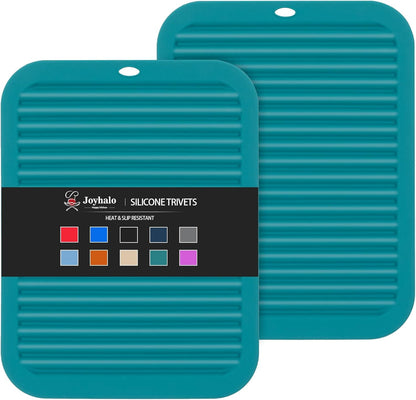 Joyhalo Trivets for Hot Dishes - Hot Pads for Kitchen, Silicone Pot Holders for Hot Pots and Pans, Silicone Mats for Kitchen Countertops, Table, Flexible Easy to Wash and Dry, Grey